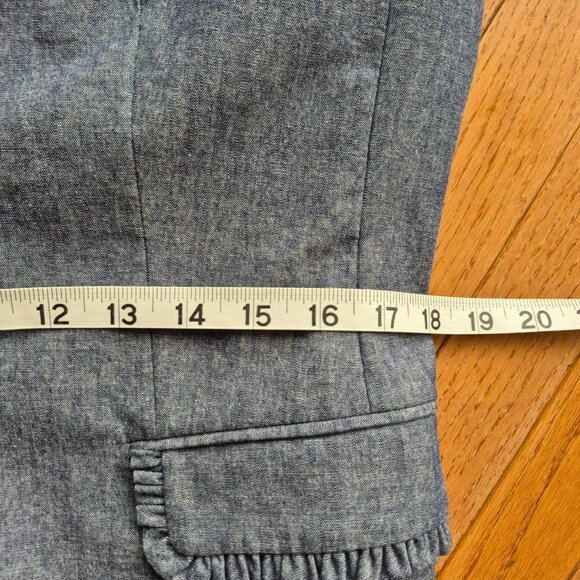 J.Crew REGENT Chambray Blazer Blue Ruffle 10 - Picture 13 of 15